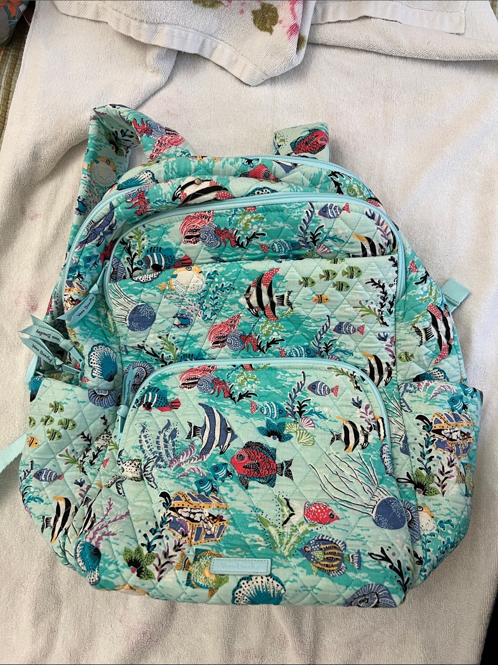 NWOT Vera Bradley Cotton Essential Campus Backpack in Antilles Treasure
